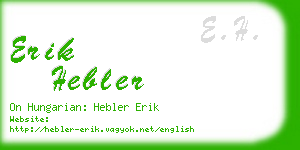 erik hebler business card